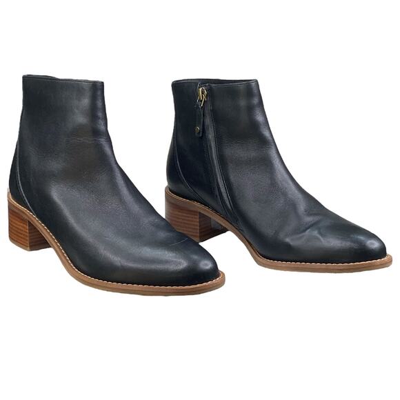 Soludos Women’s Venetian Black Leather Ankle Boots Size US 8.5 - Picture 5 of 10